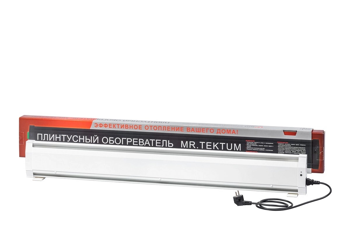 Теплый плинтус электрический Mr.Tektum Smart Line 1.1м (белый, коричневый)