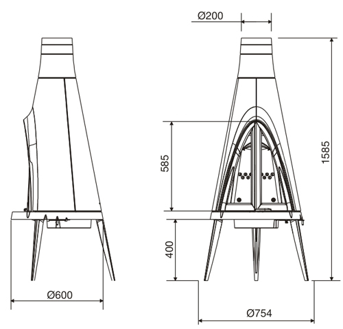 Печь-камин Invicta Tipi (P615344)