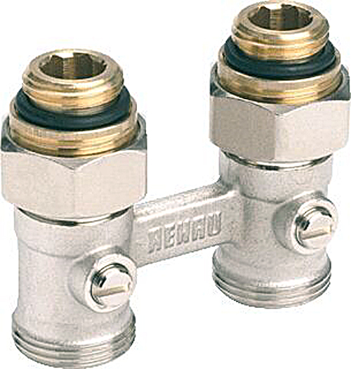 Блок шаровых кранов прямой Rehau G1/2-G3/4