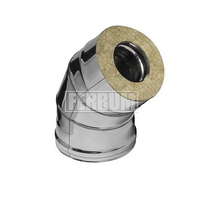 Сэндвич-колено 135 FERRUM (430/0,8мм + нерж.) Ф115х200