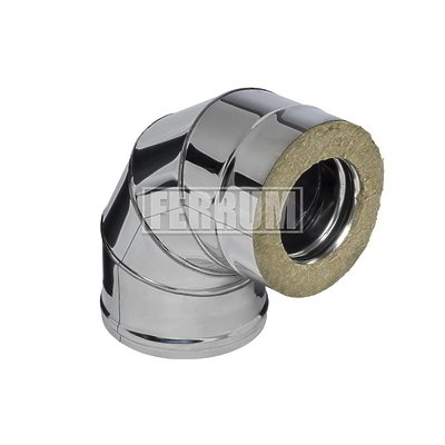 Сэндвич-колено 90 FERRUM (430/0,8мм + нерж.) Ф150х250