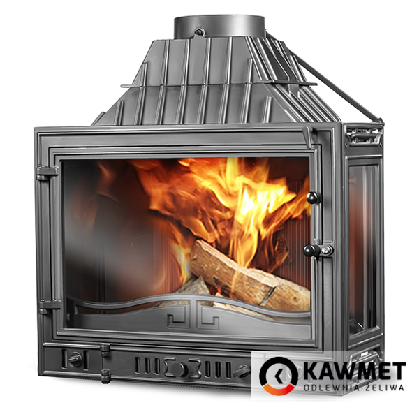 Каминная топка KawMet W3RB 16.7 кВт с правым стеклом